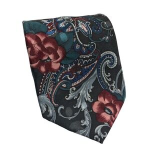 Ketch Classics Necktie Black Floral Paisley Silk‎ Blend Formal Accessory Mens